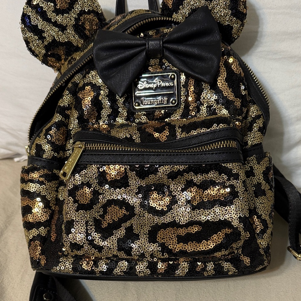 Loungefly Black and Gold Sequin Backpack